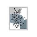Picture of Blue Geo with Leaves II  _GroupedProduct_Rectangle_Portrait_Framed_Matted_