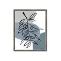 Picture of Blue Geo with Leaves II  _GroupedProduct_Rectangle_Portrait_Framed_Matted_