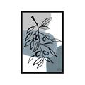 Picture of Blue Geo with Leaves II  _GroupedProduct_Rectangle_Portrait_Framed_Matted_