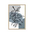 Picture of Blue Geo with Leaves II  _GroupedProduct_Rectangle_Portrait_Framed_Matted_