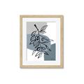 Picture of Blue Geo with Leaves II  _GroupedProduct_Rectangle_Portrait_Framed_Matted_