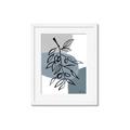 Picture of Blue Geo with Leaves II  _GroupedProduct_Rectangle_Portrait_Framed_Matted_