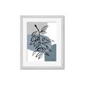 Picture of Blue Geo with Leaves II  _GroupedProduct_Rectangle_Portrait_Framed_Matted_