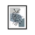Picture of Blue Geo with Leaves II  _GroupedProduct_Rectangle_Portrait_Framed_Matted_