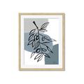 Picture of Blue Geo with Leaves II  _GroupedProduct_Rectangle_Portrait_Framed_Matted_