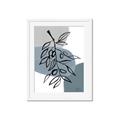 Picture of Blue Geo with Leaves II  _GroupedProduct_Rectangle_Portrait_Framed_Matted_