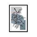 Picture of Blue Geo with Leaves II  _GroupedProduct_Rectangle_Portrait_Framed_Matted_