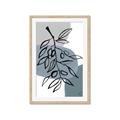 Picture of Blue Geo with Leaves II  _GroupedProduct_Rectangle_Portrait_Framed_Matted_
