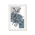Picture of Blue Geo with Leaves II  _GroupedProduct_Rectangle_Portrait_Framed_Matted_