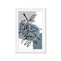 Picture of Blue Geo with Leaves II  _GroupedProduct_Rectangle_Portrait_Framed_Matted_