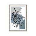 Picture of Blue Geo with Leaves II  _GroupedProduct_Rectangle_Portrait_Framed_Matted_