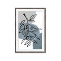 Picture of Blue Geo with Leaves II  _GroupedProduct_Rectangle_Portrait_Framed_Matted_