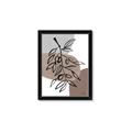 Picture of Brown Geo with Leaves II  _GroupedProduct_Rectangle_Portrait_Framed_Matted_