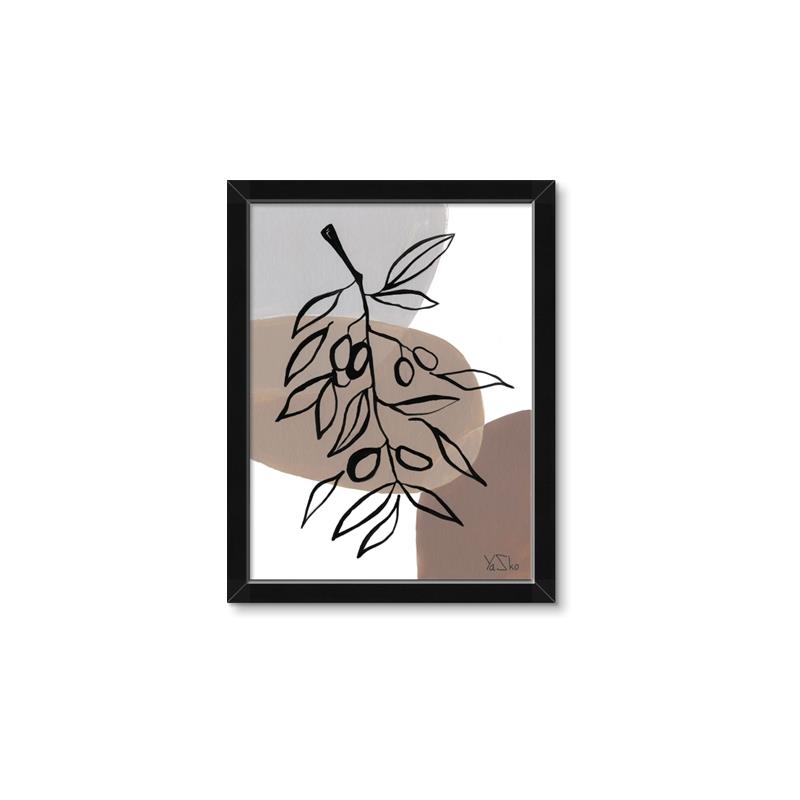 Picture of Brown Geo with Leaves II  _GroupedProduct_Rectangle_Portrait_Framed_Matted_