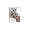 Picture of Brown Geo with Leaves II  _GroupedProduct_Rectangle_Portrait_Framed_Matted_