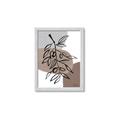 Picture of Brown Geo with Leaves II  _GroupedProduct_Rectangle_Portrait_Framed_Matted_