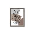 Picture of Brown Geo with Leaves II  _GroupedProduct_Rectangle_Portrait_Framed_Matted_
