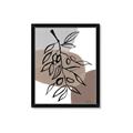 Picture of Brown Geo with Leaves II  _GroupedProduct_Rectangle_Portrait_Framed_Matted_