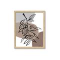 Picture of Brown Geo with Leaves II  _GroupedProduct_Rectangle_Portrait_Framed_Matted_