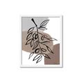 Picture of Brown Geo with Leaves II  _GroupedProduct_Rectangle_Portrait_Framed_Matted_