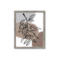 Picture of Brown Geo with Leaves II  _GroupedProduct_Rectangle_Portrait_Framed_Matted_