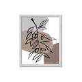 Picture of Brown Geo with Leaves II  _GroupedProduct_Rectangle_Portrait_Framed_Matted_