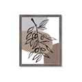 Picture of Brown Geo with Leaves II  _GroupedProduct_Rectangle_Portrait_Framed_Matted_