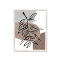 Picture of Brown Geo with Leaves II  _GroupedProduct_Rectangle_Portrait_Framed_Matted_