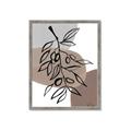 Picture of Brown Geo with Leaves II  _GroupedProduct_Rectangle_Portrait_Framed_Matted_