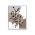 Picture of Brown Geo with Leaves II  _GroupedProduct_Rectangle_Portrait_Framed_Matted_