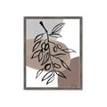 Picture of Brown Geo with Leaves II  _GroupedProduct_Rectangle_Portrait_Framed_Matted_