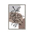 Picture of Brown Geo with Leaves II  _GroupedProduct_Rectangle_Portrait_Framed_Matted_