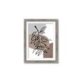 Picture of Brown Geo with Leaves II  _GroupedProduct_Rectangle_Portrait_Framed_Matted_