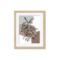 Picture of Brown Geo with Leaves II  _GroupedProduct_Rectangle_Portrait_Framed_Matted_