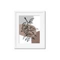 Picture of Brown Geo with Leaves II  _GroupedProduct_Rectangle_Portrait_Framed_Matted_