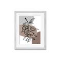 Picture of Brown Geo with Leaves II  _GroupedProduct_Rectangle_Portrait_Framed_Matted_