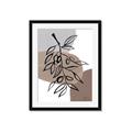 Picture of Brown Geo with Leaves II  _GroupedProduct_Rectangle_Portrait_Framed_Matted_