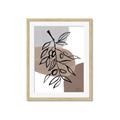 Picture of Brown Geo with Leaves II  _GroupedProduct_Rectangle_Portrait_Framed_Matted_