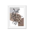Picture of Brown Geo with Leaves II  _GroupedProduct_Rectangle_Portrait_Framed_Matted_