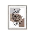Picture of Brown Geo with Leaves II  _GroupedProduct_Rectangle_Portrait_Framed_Matted_