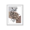 Picture of Brown Geo with Leaves II  _GroupedProduct_Rectangle_Portrait_Framed_Matted_
