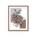 Picture of Brown Geo with Leaves II  _GroupedProduct_Rectangle_Portrait_Framed_Matted_