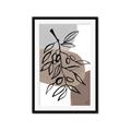 Picture of Brown Geo with Leaves II  _GroupedProduct_Rectangle_Portrait_Framed_Matted_