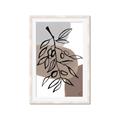 Picture of Brown Geo with Leaves II  _GroupedProduct_Rectangle_Portrait_Framed_Matted_