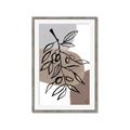 Picture of Brown Geo with Leaves II  _GroupedProduct_Rectangle_Portrait_Framed_Matted_