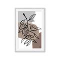 Picture of Brown Geo with Leaves II  _GroupedProduct_Rectangle_Portrait_Framed_Matted_