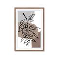 Picture of Brown Geo with Leaves II  _GroupedProduct_Rectangle_Portrait_Framed_Matted_
