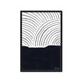 Picture of Mid Century Abstract Blue  _GroupedProduct_Rectangle_Portrait_Framed_Matted_