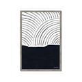 Picture of Mid Century Abstract Blue  _GroupedProduct_Rectangle_Portrait_Framed_Matted_
