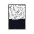 Picture of Mid Century Abstract Blue  _GroupedProduct_Rectangle_Portrait_Framed_Matted_